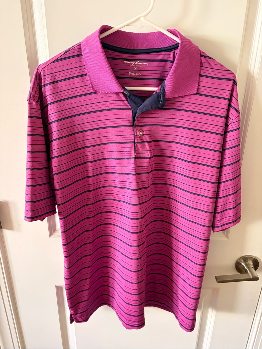 Tommy Armour Men's Purple Striped Polo Shirt